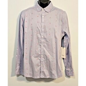 NWT‎ Paper Denim & Cloth Men's Blue Button-Up With Fruit Size Medium